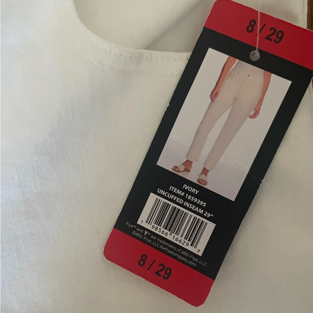 NWT Frye Women’s High Rise Jeans in Ivory Off White Size 8 / 29 - Picture 6 of 8